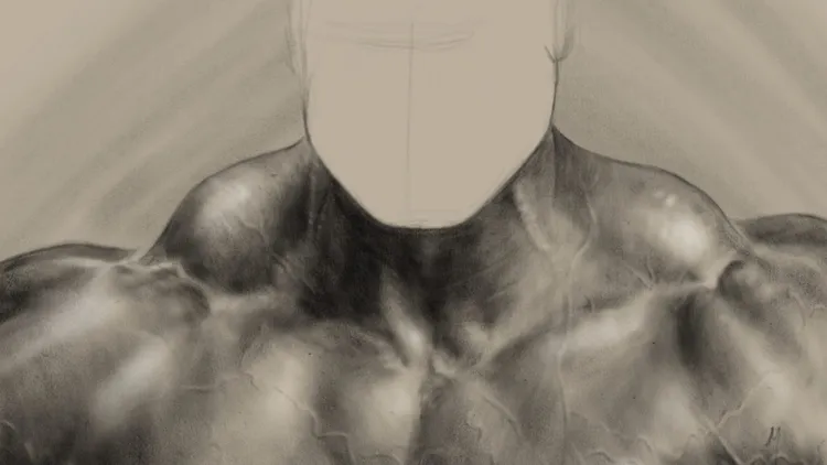 How to Draw a Neck with Digital Charcoal in Procreate